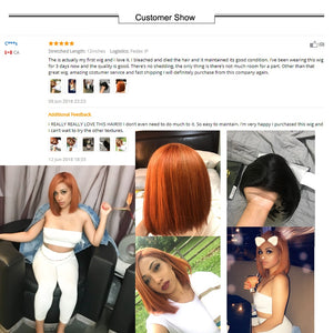 Glueless Bob Wig Brazilian Straight Short Lace Front Human Hair Wigs For Black Women Pre Plucked With Baby Hair Remy Hair