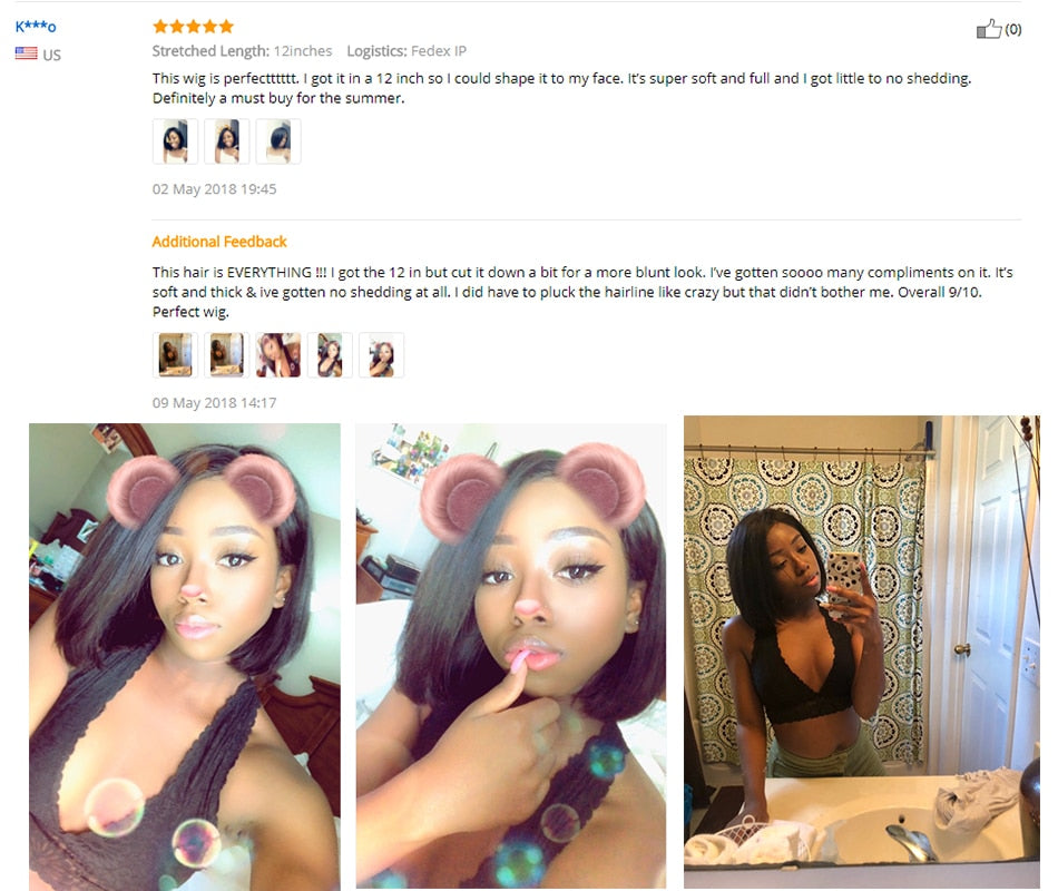 Glueless Bob Wig Brazilian Straight Short Lace Front Human Hair Wigs For Black Women Pre Plucked With Baby Hair Remy Hair