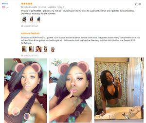 Glueless Bob Wig Brazilian Straight Short Lace Front Human Hair Wigs For Black Women Pre Plucked With Baby Hair Remy Hair