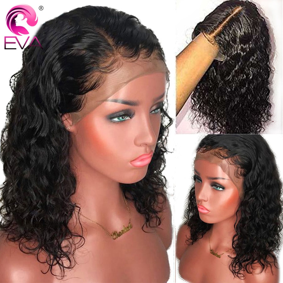 Brazilian Curly Human Hair Pre Plucked Remy Lace Front Wigs