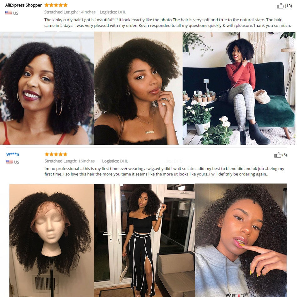 Virgo Kinky Curly Wig For Black Women Lace Frontal Human Hair Wigs Pre Plucked With Baby Hair Lace Wig 150% Density Remy