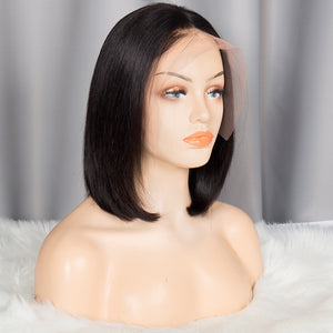 Glueless Bob Wig Brazilian Straight Short Lace Front Human Hair Wigs For Black Women Pre Plucked With Baby Hair Remy Hair