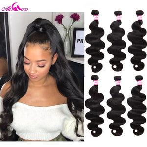 Brazilian Body Wavy Hair 100% Human Hair Non Remy Hair Extensions(3 and 4 Bundles)