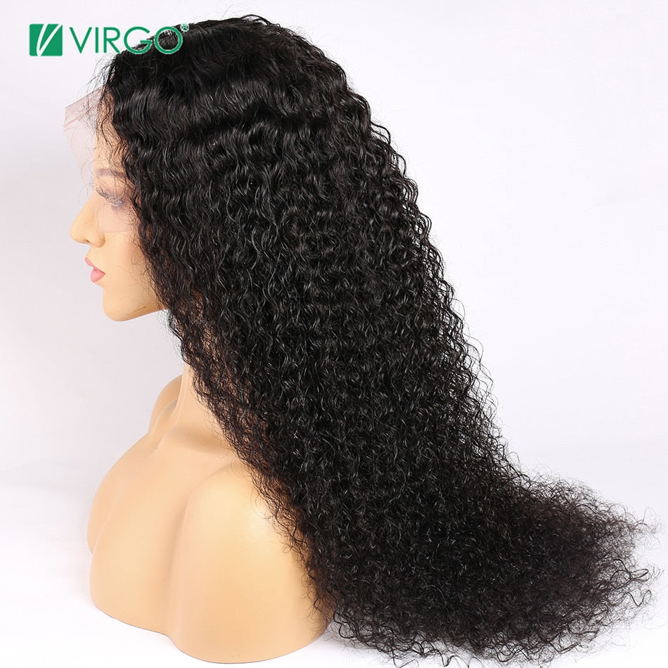 Virgo Brazilian Curly Human Hair Wig HD Lace Wig Remy 13X4 Lace Front Human Hair Wigs Pre Plucked 13X6 Transparent Lace Wigs