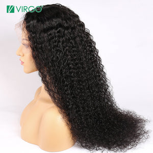 Virgo Brazilian Curly Human Hair Wig HD Lace Wig Remy 13X4 Lace Front Human Hair Wigs Pre Plucked 13X6 Transparent Lace Wigs