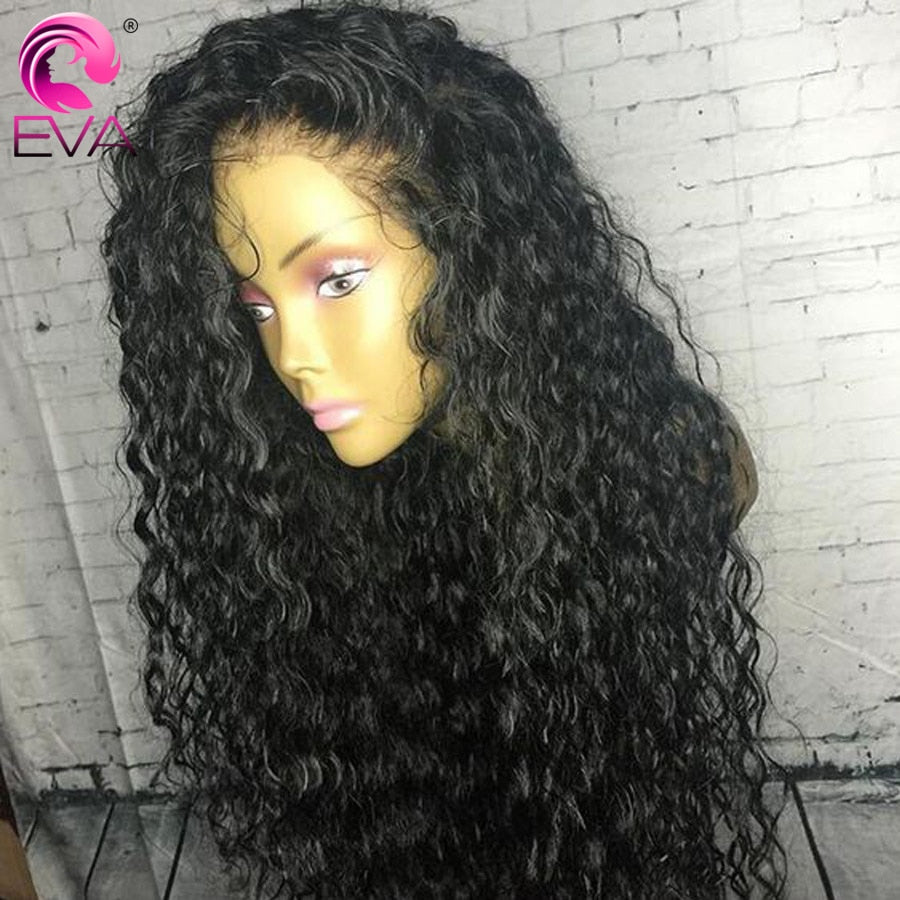 Eva Curly 13x6 Lace Front Human Hair Wigs Ombre 370 Lace Frontal Wigs Pre Plucked With Baby Hair Fake Scalp Wig Brazilian Remy