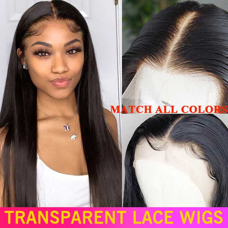 Invisible Brazilian  Straight Human Hair Remy HD Transparent Lace Front Wig
