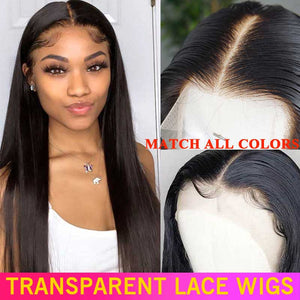 Invisible Brazilian  Straight Human Hair Remy HD Transparent Lace Front Wig