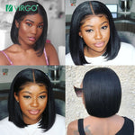 Load image into Gallery viewer, Glueless Bob Wig Brazilian Straight Short Lace Front Human Hair Wigs For Black Women Pre Plucked With Baby Hair Remy Hair
