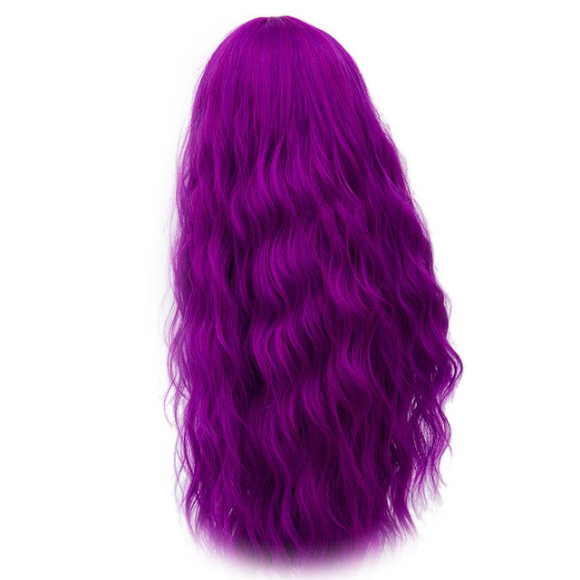 Cosplay Natural Heat Resistant Synthetic 70CM Long Pink Wavy Wigs (29 Colors)
