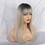 Load image into Gallery viewer, Long Ombre Brown Straight Synthetic Hair Cosplay Fiber Wig
