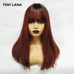 Load image into Gallery viewer, Long Ombre Brown Straight Synthetic Hair Cosplay Fiber Wig
