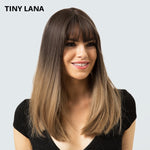 Load image into Gallery viewer, Long Ombre Brown Straight Synthetic Hair Cosplay Fiber Wig
