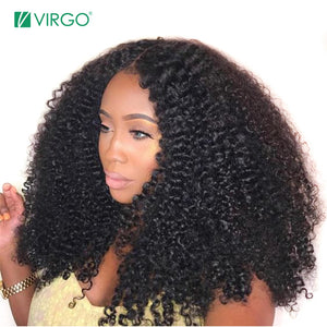 Virgo Kinky Curly Wig For Black Women Lace Frontal Human Hair Wigs Pre Plucked With Baby Hair Lace Wig 150% Density Remy