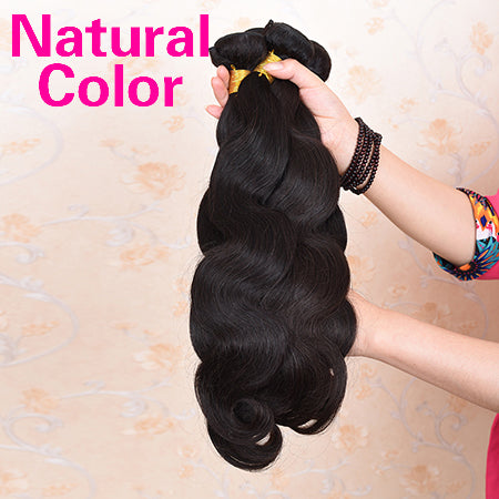 Brazilian Body Wavy Hair 100% Human Hair Non Remy Hair Extensions(3 and 4 Bundles)