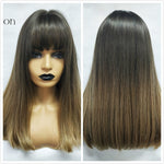 Load image into Gallery viewer, Long Straight Layered Hairstyle Synthetic Wig for Black Women
