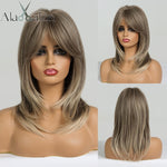 Load image into Gallery viewer, Long Straight Layered Hairstyle Synthetic Wig for Black Women
