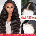 Load image into Gallery viewer, Brazilian Body Wave Human Hair Transparent HD Remy Frontal Wig
