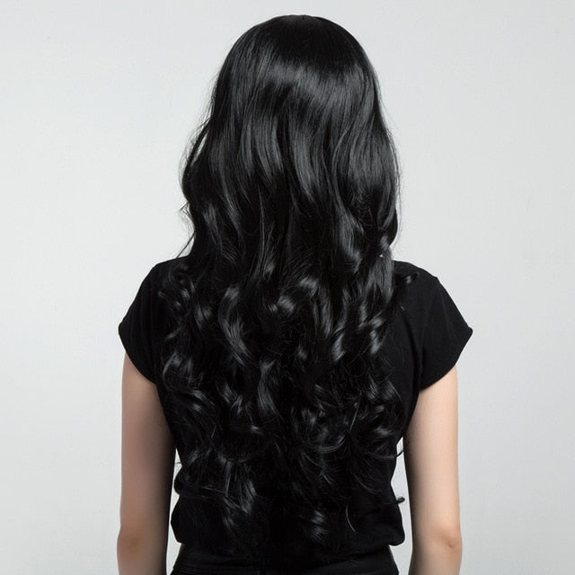 Long Synthetic Natural Wave Hair Wigs Heat Resistant Hair Wigs for Black Women
