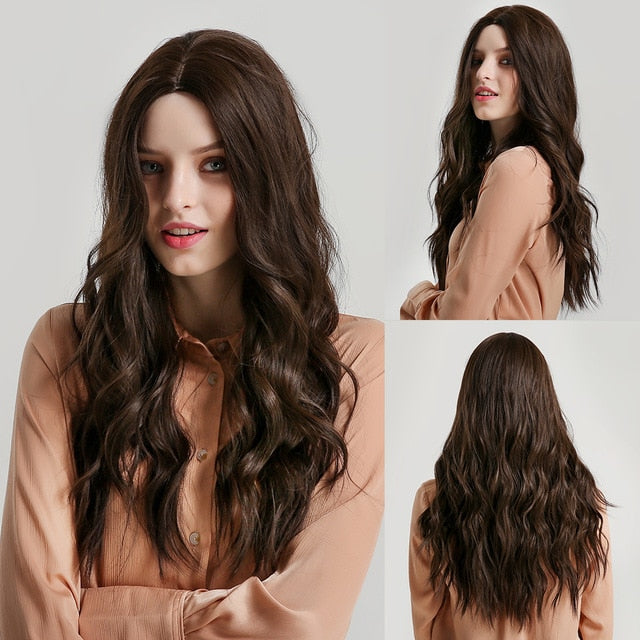 Long Synthetic Natural Wave Hair Wigs Heat Resistant Hair Wigs for Black Women