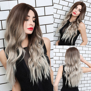 Long Synthetic Natural Wave Hair Wigs Heat Resistant Hair Wigs for Black Women