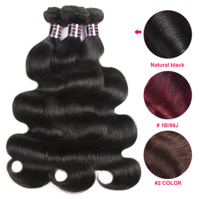 Malaysian Body Wave Human Hair Weave Non-Remy Hair Extensions (1/3/4 Bundles)