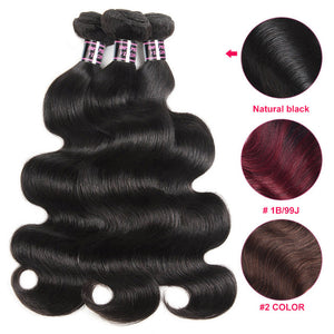 Malaysian Body Wave Human Hair Weave Non-Remy Hair Extensions (1/3/4 Bundles)