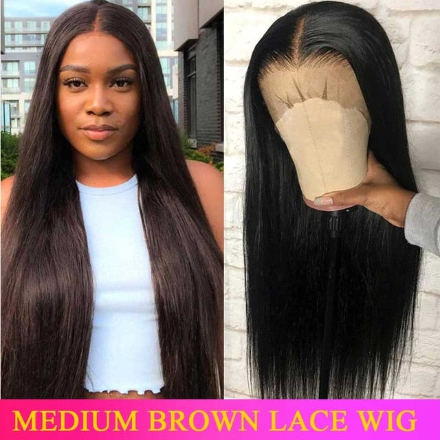 Invisible Brazilian  Straight Human Hair Remy HD Transparent Lace Front Wig