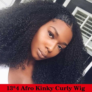 Afro Kinky Curly Human Hair Remy Brazilian Closure Wig