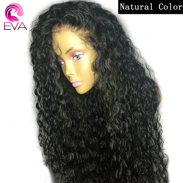 Eva Curly 13x6 Lace Front Human Hair Wigs Ombre 370 Lace Frontal Wigs Pre Plucked With Baby Hair Fake Scalp Wig Brazilian Remy