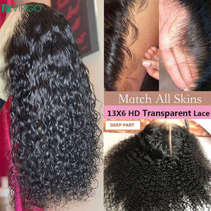 Virgo Brazilian Curly Human Hair Wig HD Lace Wig Remy 13X4 Lace Front Human Hair Wigs Pre Plucked 13X6 Transparent Lace Wigs