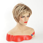Load image into Gallery viewer, Short Heat Resistant Blonde Synthetic Wig (8 inch short with bangs)
