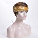 Load image into Gallery viewer, Short Heat Resistant Blonde Synthetic Wig (8 inch short with bangs)
