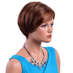 Load image into Gallery viewer, Short Heat Resistant Blonde Synthetic Wig (8 inch short with bangs)
