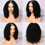 Load image into Gallery viewer, U Part Wig Kinky Curly Human Hair Wig 150 180 Density Middle Part Pre Plucked Brazilian Remy Human Hair Wigs For Women WoWEbony
