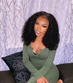 Load image into Gallery viewer, U Part Wig Kinky Curly Human Hair Wig 150 180 Density Middle Part Pre Plucked Brazilian Remy Human Hair Wigs For Women WoWEbony
