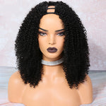 Load image into Gallery viewer, U Part Wig Kinky Curly Human Hair Wig 150 180 Density Middle Part Pre Plucked Brazilian Remy Human Hair Wigs For Women WoWEbony
