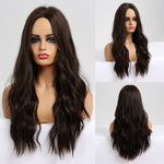 Load image into Gallery viewer, Long Black to Brown Ombre High Density Temperature Wavy Glue-less Synthetic Wig
