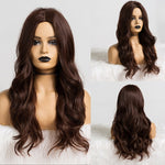 Load image into Gallery viewer, Long Black to Brown Ombre High Density Temperature Wavy Glue-less Synthetic Wig
