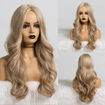 Load image into Gallery viewer, Long Black to Brown Ombre High Density Temperature Wavy Glue-less Synthetic Wig
