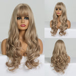 Load image into Gallery viewer, Long Black to Brown Ombre High Density Temperature Wavy Glue-less Synthetic Wig
