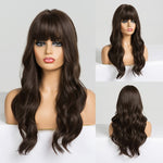 Load image into Gallery viewer, Long Black to Brown Ombre High Density Temperature Wavy Glue-less Synthetic Wig
