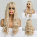 Load image into Gallery viewer, Long Black to Brown Ombre High Density Temperature Wavy Glue-less Synthetic Wig
