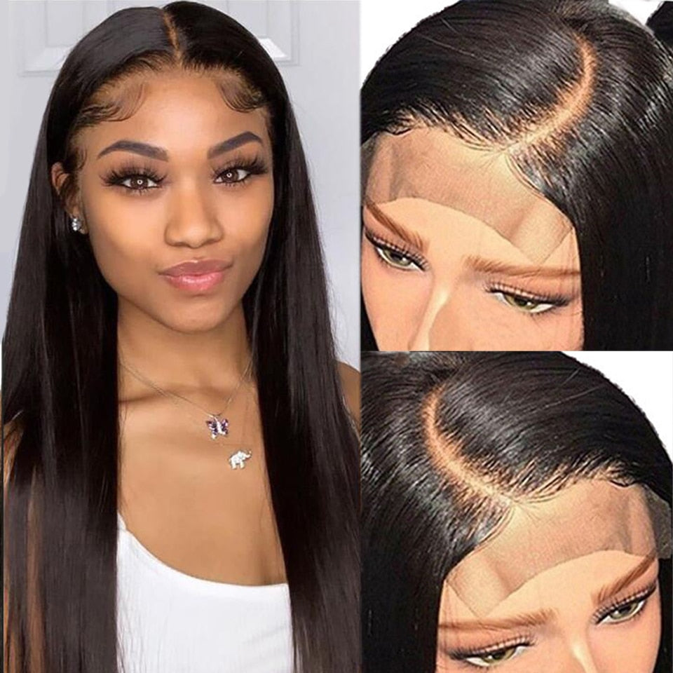 Silky Straight Lace Brazilian Glueless Human Hair Wig